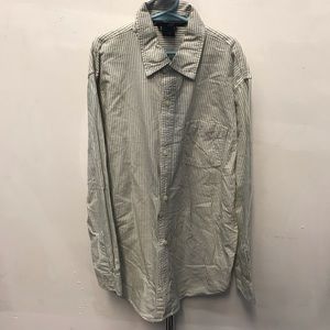 GAP Green/White Striped Cotton Shirt - Sz 14/XXL